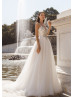 Beaded Ivory Tulle Lace-up Back Wedding Dress